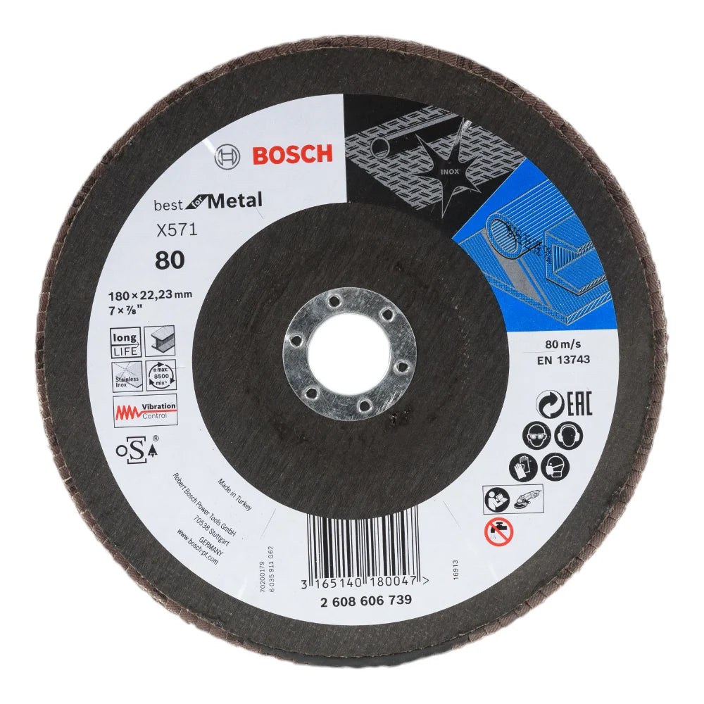 Bosch Best for Metal Flap Disc 180 mm, Grit 80