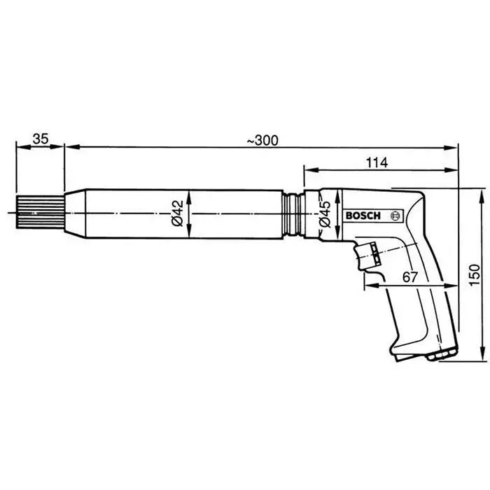 Bosch 607560502 ասեղնավոր պնևմատիկ հատիչ (մուրճ)