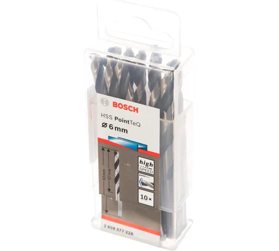 Bosch  HSS PointTeQ Twist Drill Bit for Metal  6.0x57x93 mm