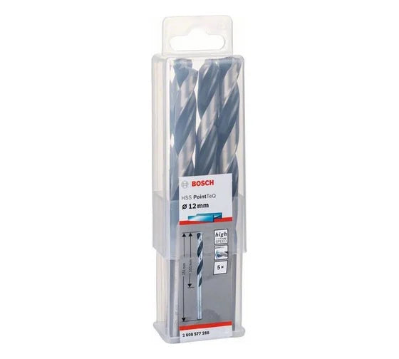 Bosch 2608577288 PointTeQ HSS Twist Drill Bits for Metal  12x101x151 mm