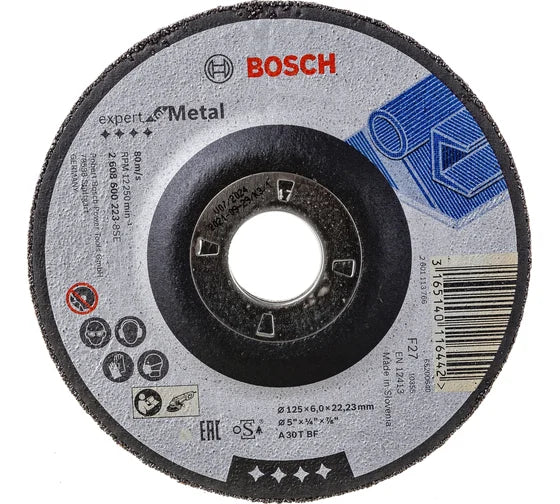 Bosch Professional 125 mm Depressed Center Grinding Disc for Metal (2608600223)