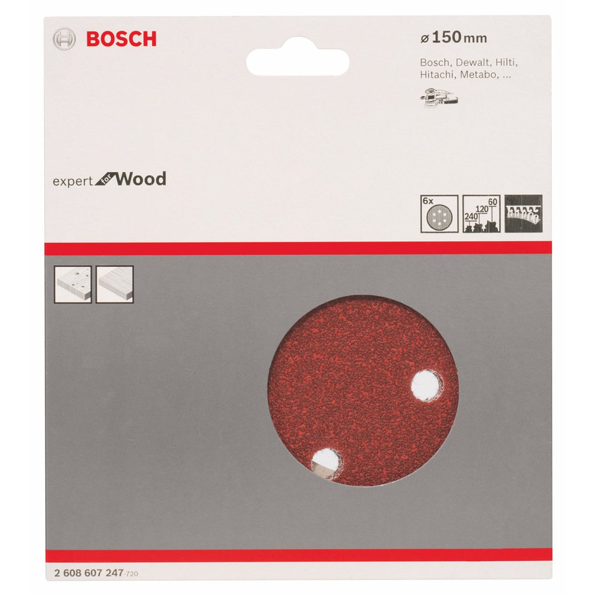 Bosch 150 mm Sanding Sheets for Random Orbit Sanders