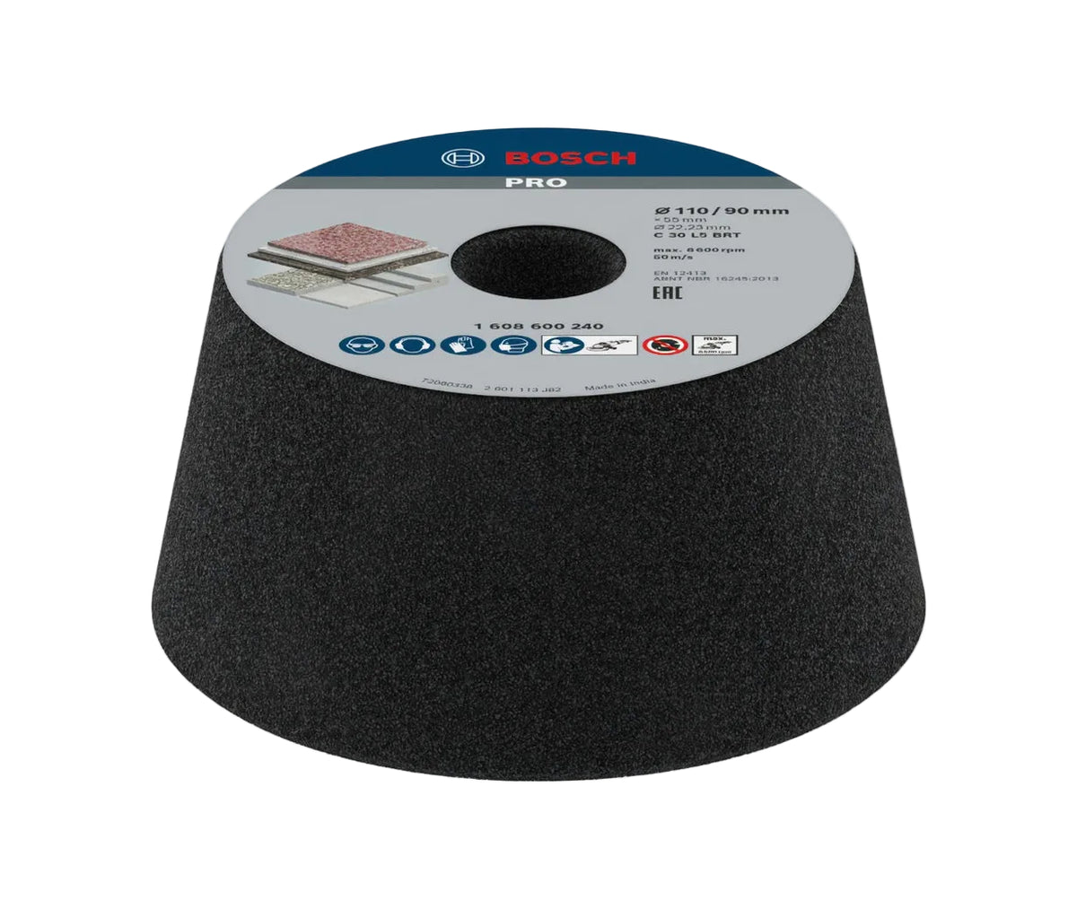 BOSCH 1608600240 conical sanding bowl for stone/concrete 90 x 110 x 55 mm, M36