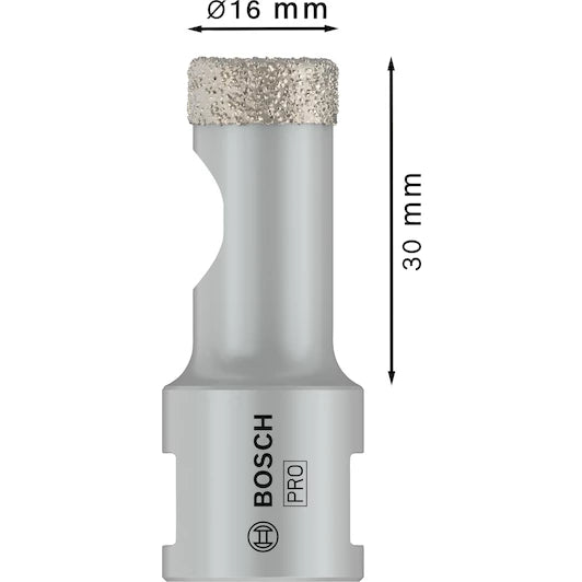 BOSCH diamond drill bit for dry drilling Dry Speed Best for Ceramic 16 x 30 mm
