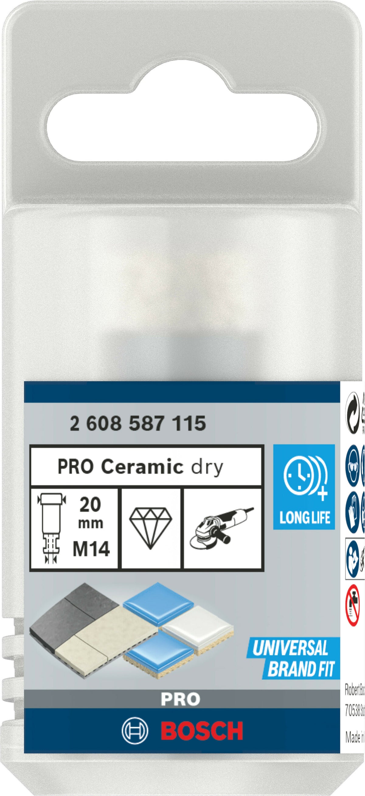 BOSCH diamond drill bit for dry drilling Dry Speed Best for Ceramic 20 x 35 mm