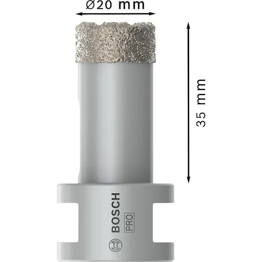 BOSCH diamond drill bit for dry drilling Dry Speed Best for Ceramic 20 x 35 mm
