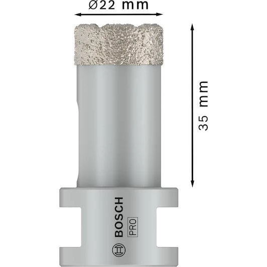 BOSCH diamond drill bit for dry drilling Dry Speed Best for Ceramic 22 x 35 mm