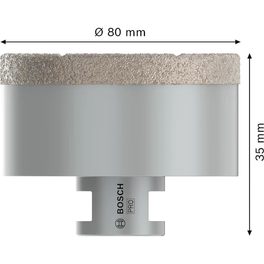 BOSCH  diamond drill bit for dry drilling Dry Speed Best for Ceramic 80 x 35 mm