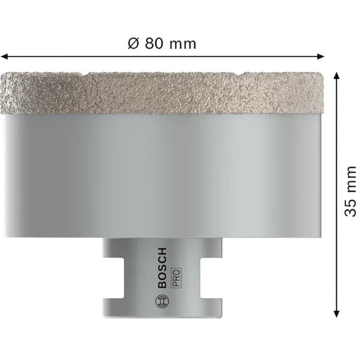 BOSCH  diamond drill bit for dry drilling Dry Speed Best for Ceramic 80 x 35 mm