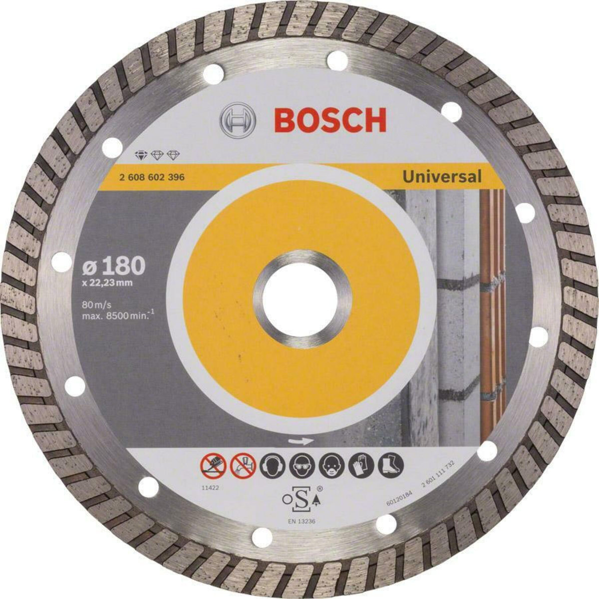 BOSCH 2608602396 diamond cutting disc Standard for Universal Turbo 180 x 22,23 x 2,5 x 10 mm