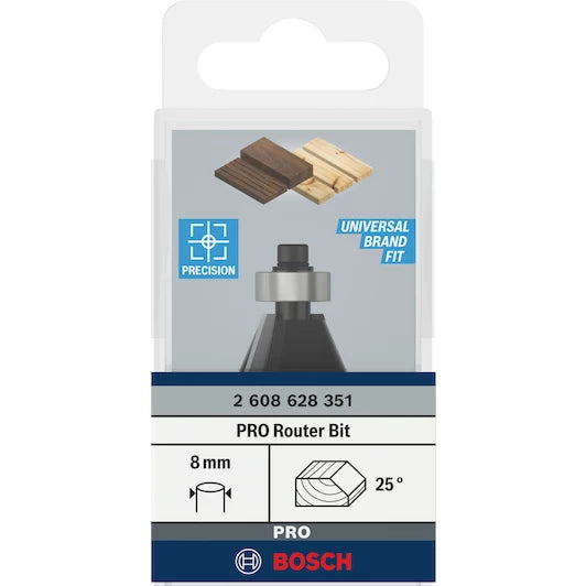 BOSCH right-angle phase cutter 8 mm, D1 23.7 mm, W 5.5 mm, L 12 mm, G 54 mm, 25°