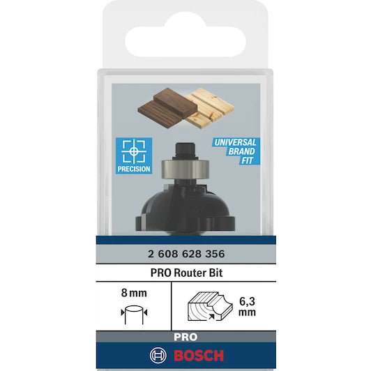 BOSCH panel cutter F 8 mm, R1 6.3 mm, D 28.5 mm, L 13.2 mm, G 54 mm