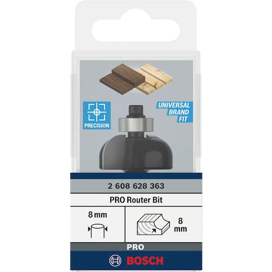 BOSCH  semi-circular profile cutter 8 mm, R1 8 mm, D 28.7 mm, L 13 mm, G 54 mm