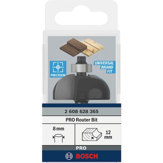 BOSCH  semi-circular profile cutter 8 mm, R1 12 mm, D 36.7 mm, L 16 mm, G 58 mm