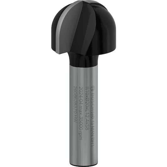 BOSCH ֆրեզ 8 mm,  R1 10 mm, D 20 mm, L 12.4 mm, G 46 mm