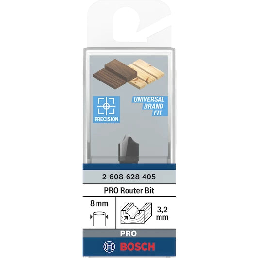 Bosch  ֆրեզ  8 mm, R1 3.2 mm, D 9.5 mm, L 10.2 mm, G 41 mm
