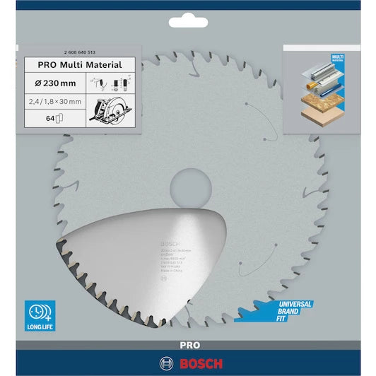 Bosch Circular saw blade 230 x 30 x 64T Multi Material