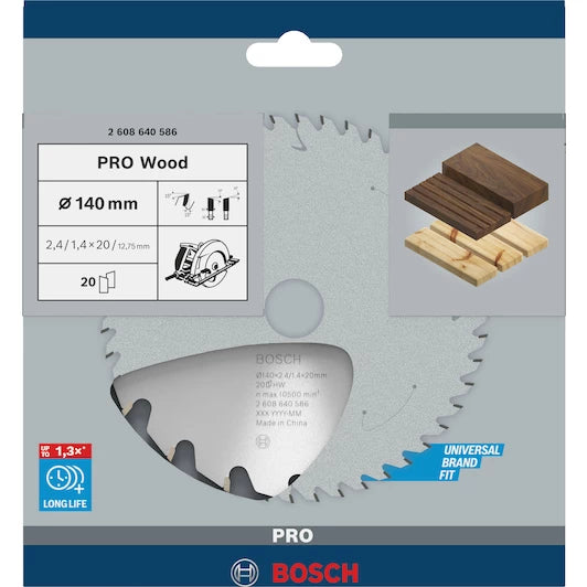 BOSCH  Wood circular saw blade, 140 x 20/12.7 x 2.4 mm, 20T