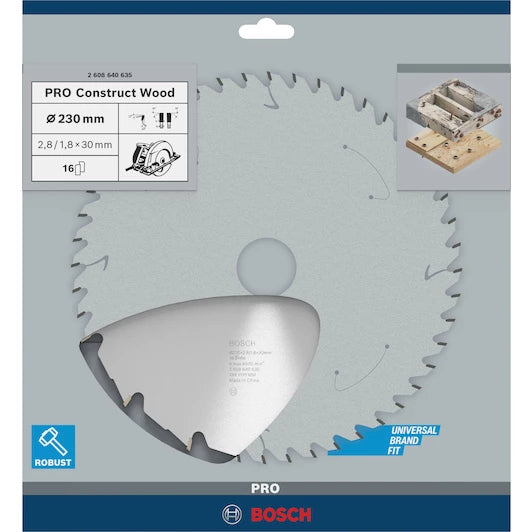 BOSCH circular saw blade Construct Wood, 230 x 30 x 2.8 mm, 16T